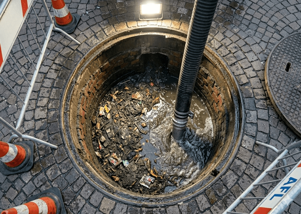 Disostruzione tubazioni con sistema Canal-Jet.