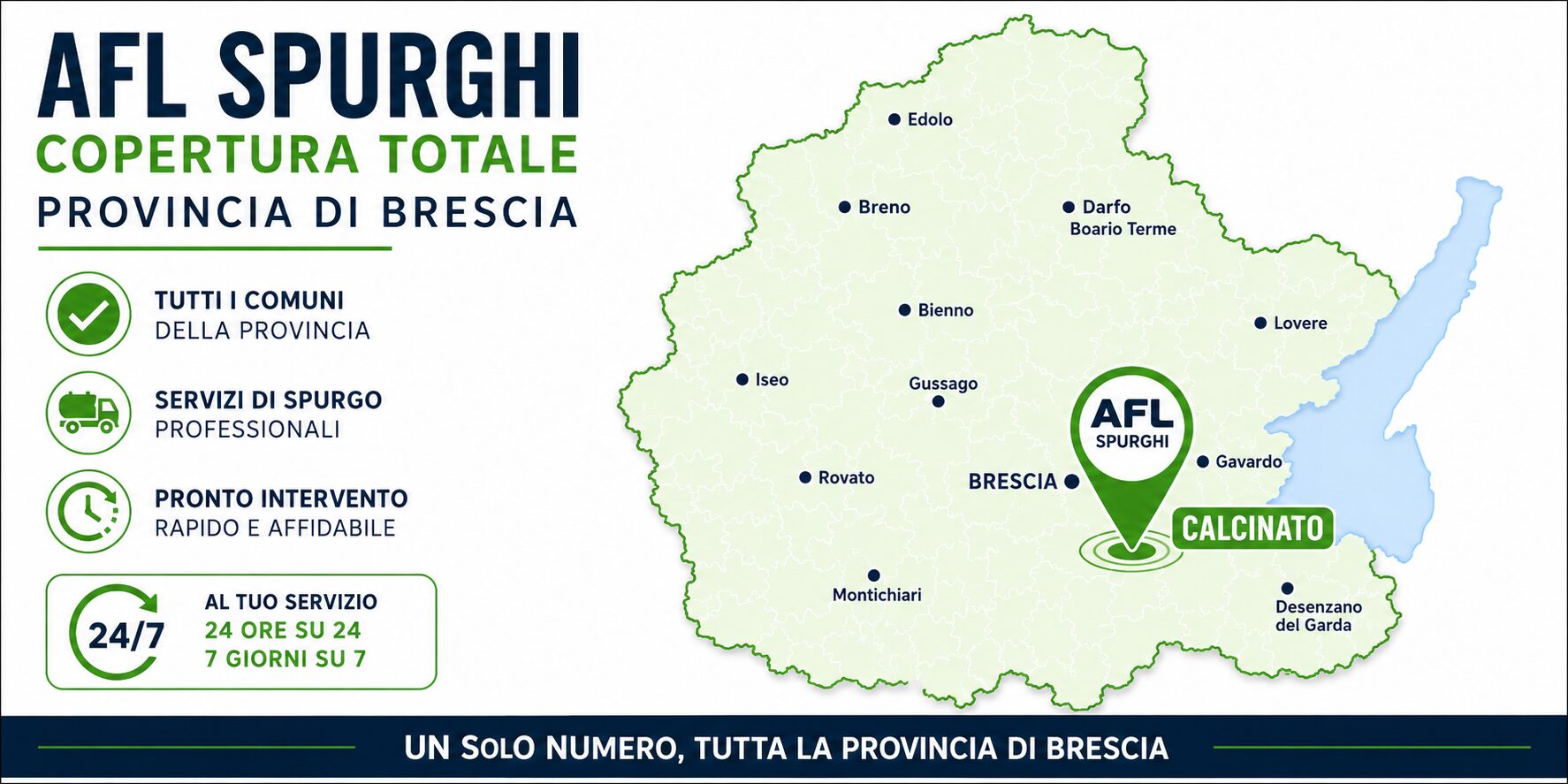 Mappa copertura servizi di spurgo AFL in tutti i comuni della provincia di Brescia e città